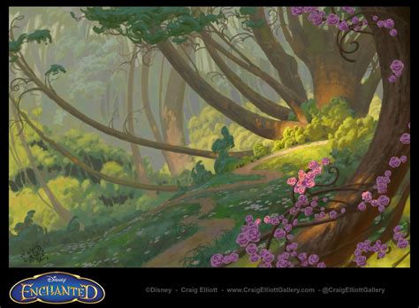 Disneys Enchanted Forest Scene By Craig Elliott Disney Enchanted