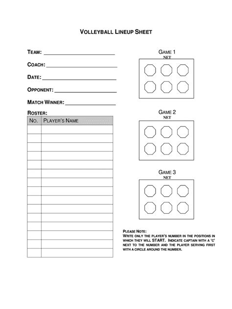 Volleyball Lineup Maker Form Fill Out And Sign Printable Pdf Template