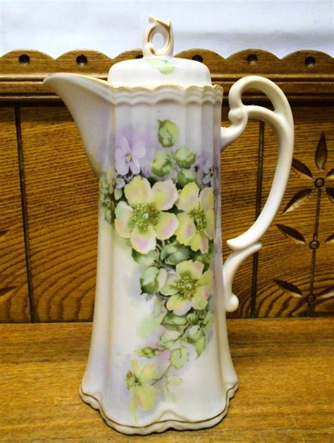 Vintage mikasa silk flowers japanese inspired floral pattern china tea cups & saucers set. Floral Porcelain Chocolate Pot - Andrea By Sadek ...