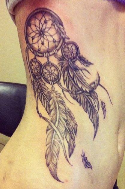 Three Feathered Dreamcatcher Side Tattoo Amazing Tattoo