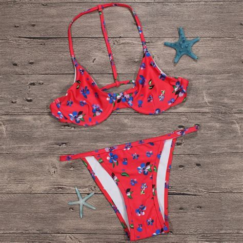 Buy Midou 2019 Woman Print Bikinis Set Sexy Swimsuit Swimwear Halter Brazilian