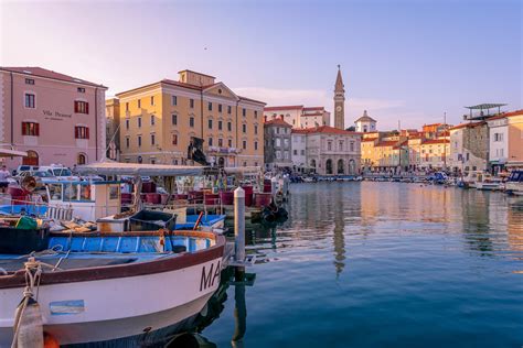 Sunset In Piran Slovenia A Gorgeous Place To Relax Along The