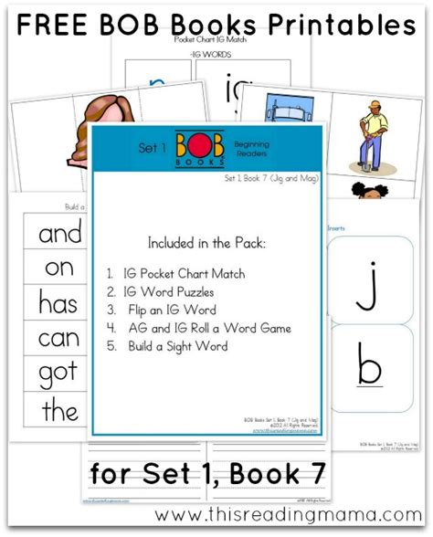 Early reading printables bob books printables: FREE BOB Book Printables: Set 1, Book 7: Jig and Mag ...
