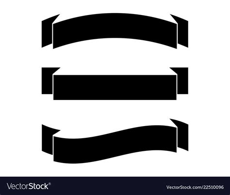 Black Ribbons Banners Icons Royalty Free Vector Image