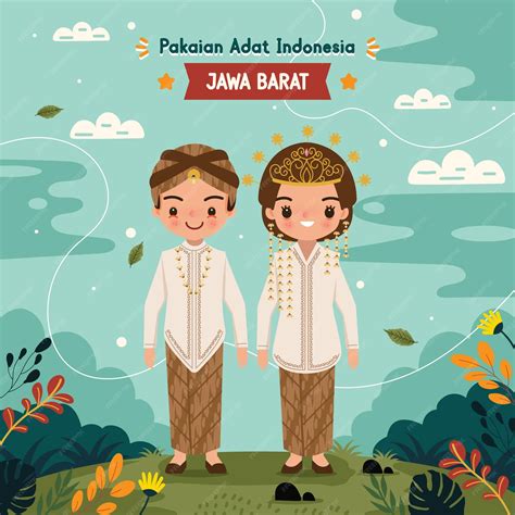 Baju Adat Indonesia Jawa Barat Vector Premium