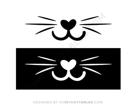 Free Cat Whiskers Svg File Ohmycuttables