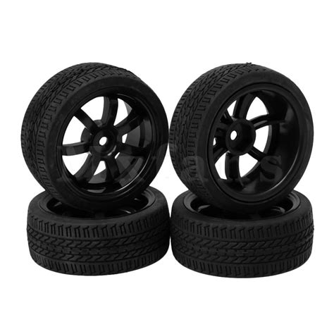 Mxfans 65mm Od 12mm Hexagonal Joint Black Plastic 7 Spoke Wheel Rims