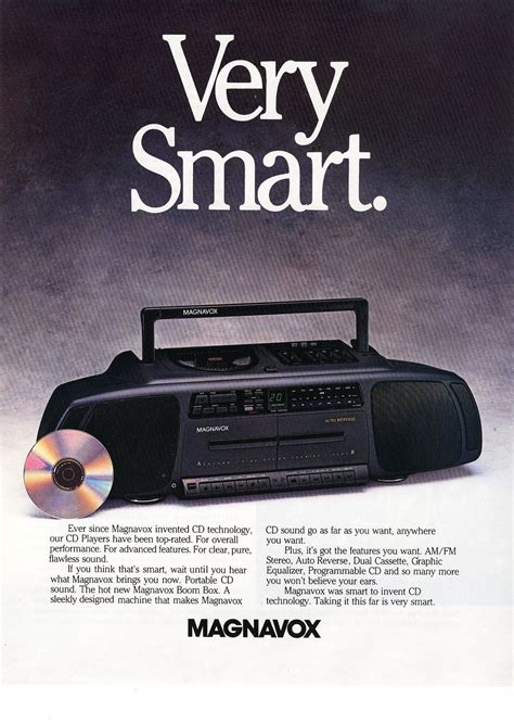 Magnavox Boom Box Portable Cd Player Ad Old Ads Retro Ads 80s Ads
