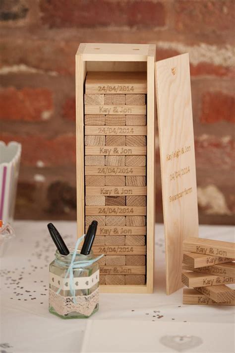 Wedding guest books & pens └ wedding supplies └ home & garden all categories food & drinks antiques art baby books, magazines business cameras cars, bikes, boats clothing, shoes & accessories coins collectables personalised wedding guest book. Jenga Wedding Guest Book