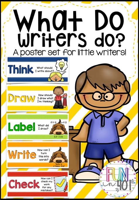 What Do Writers Do A Poster Set For Little Learners 6 Cute Colorful