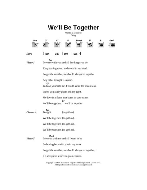 Well Be Together By Sting Guitar Chordslyrics Guitar Instructor