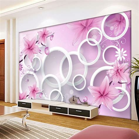 Flex wall design, new flex wall decor wallpaper 2020, bed room flex wallpaper, hd wallpaper 2020, wall design ideas, wall. Flower Wall Murals | 3d-stereoscopic-large-circle-fantasy ...