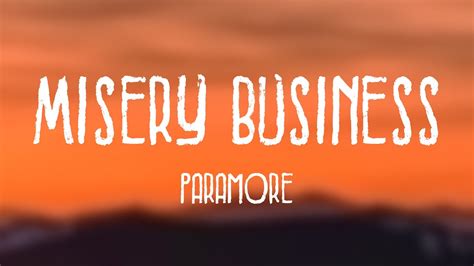 Misery Business Paramore Lyric Video 🐋 Youtube