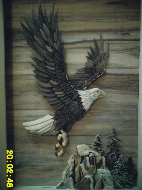 Eagle Wood Carving Intarsia Wood Wood Badge Bird Carving
