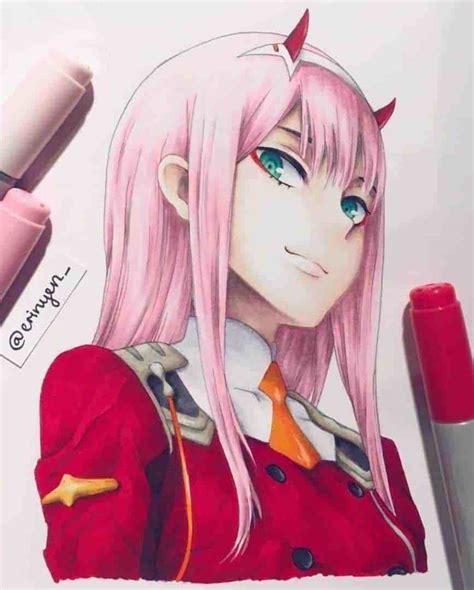 It's been said there's addiction in e. Zero Two Drawing Tutorial by Anime Ignite : #zerotwo by Us