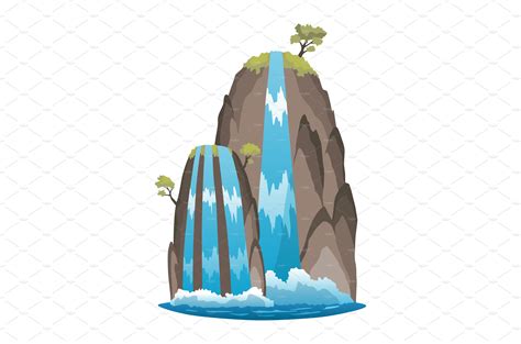 Waterfall Cartoon Landscape By Liubomyr On Dribbble