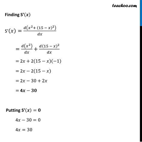 Example 22 Find Two Numbers Whose Sum Is 15 Sum Of Squares