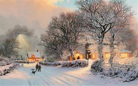Christmas Snow Scene Wallpapers 56 Background Pictures