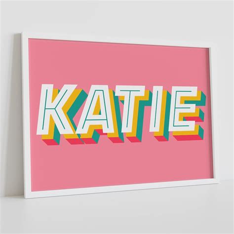 Personalised Bright Bold Name Letter Art Print Alphabet Letter Name