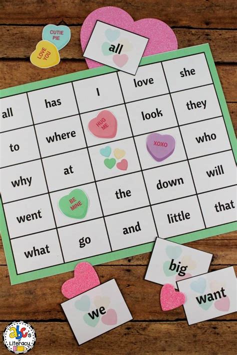 Free Printable Valentines Day Sight Word Bingo Game