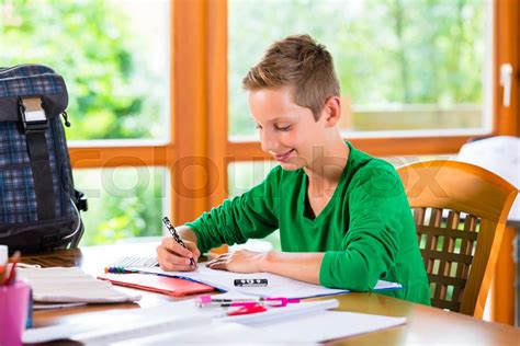 Student Doing Homework Assignment Stock Image Colourbox