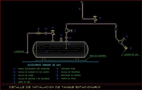 Installation Tank Of Gas Stationary Dwg Detail For Autocad Designs Cad