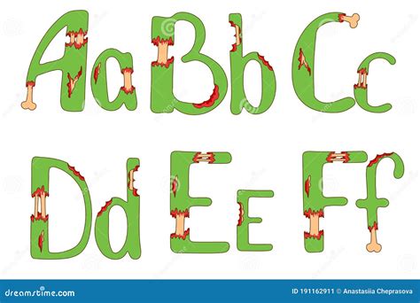 Zombie Alphabet Cartoon Vector 21257849