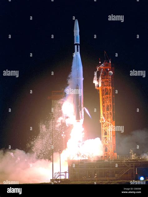 An Atlas Agena 5 Carrying The Mariner 1 Spacecraft 1962 Stock Photo