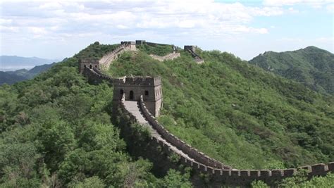 People Walking Along The Great Wall Of China In Beijing
