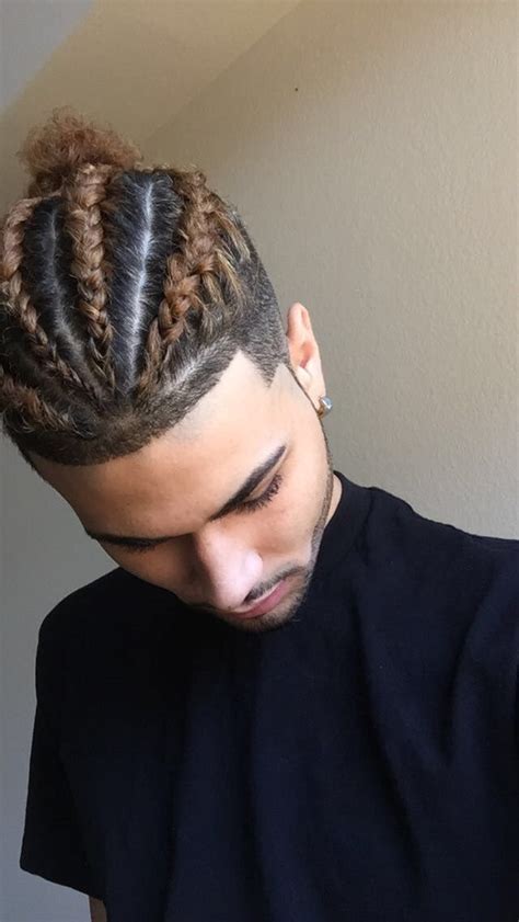 Side Braided Top Knots For Men Braid Styles For Men Long Hair Styles