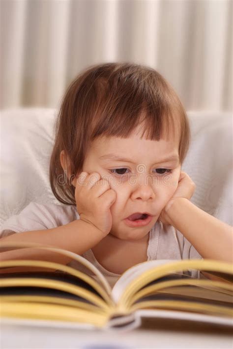 Little Girl Reading Book Stock Photo Image Of Smile 63053746