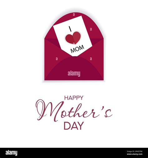 Mothers Day Greeting Card Vector Banner With Red Paper Hearts Symbols
