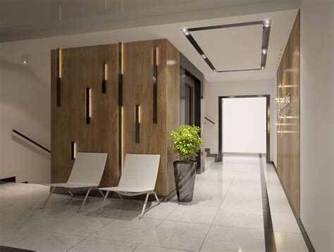 Apartments Building Entrance Hall Area Foyer Lobby With Elevator