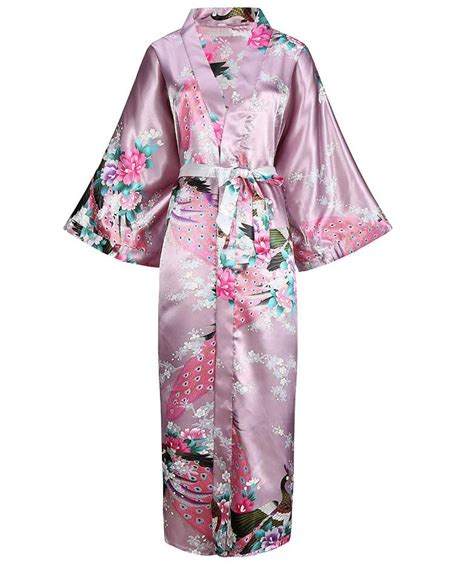 Pink Chinese Women Silk Rayon Robes Long Sexy Nightgowns Yukata Kimono Bath Gown Sleepwear Plus
