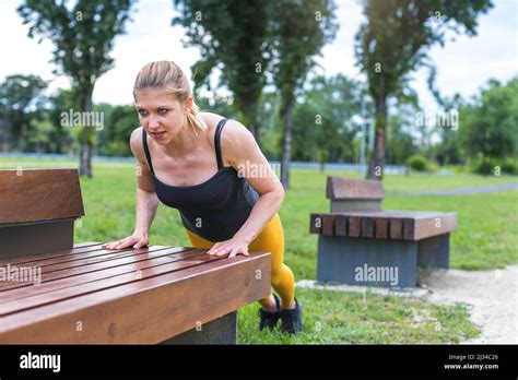 Woman Doing Push Ups In The Park Hi Res Stock Photography And Images