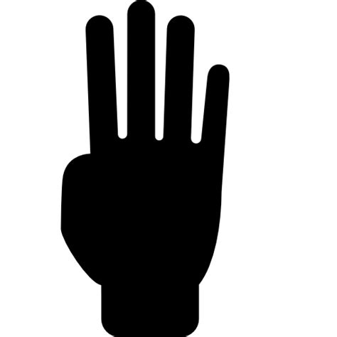 Free Icon Counting With Four Fingers Of Hand Silhouette