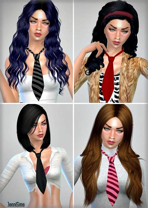 Jennisims Downloads Sims 4 Accessory Tie Female Sims Sims 4 Sims