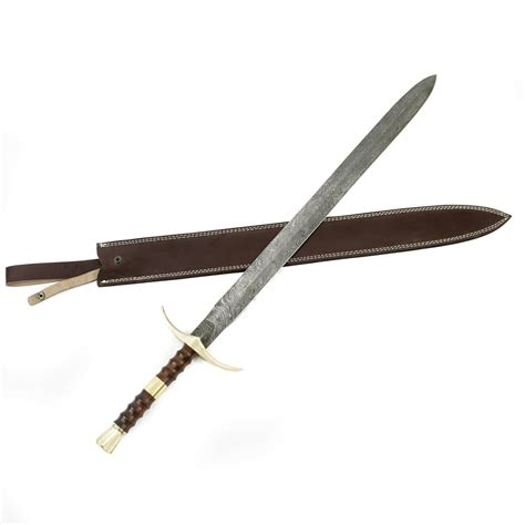 Bastard Sword High Carbon Damascus Steel Sword 37 Longsword