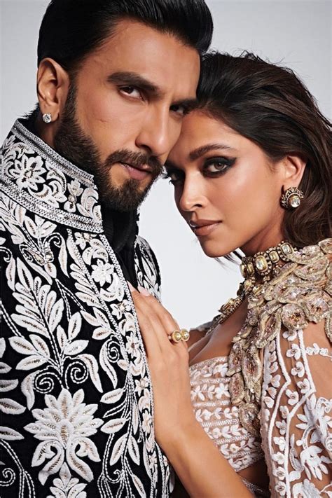 Photos Deepika Padukone And Ranveer Singh Look Magnificent In Their Embroidered Attire