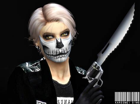 Kareemzi Sims Ts4 Neon Skull Face Paint Halloween Cc Dump Part