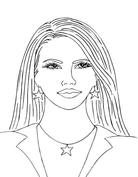 Printable Makeup Face Coloring Sketch Coloring Page