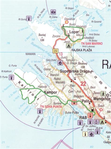 Insel Rab Karte