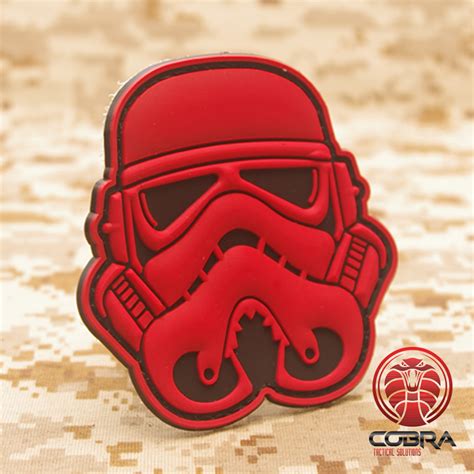 3d Pvc Star Wars Head Clone Trooper Patch Red With Velcro Airsoft
