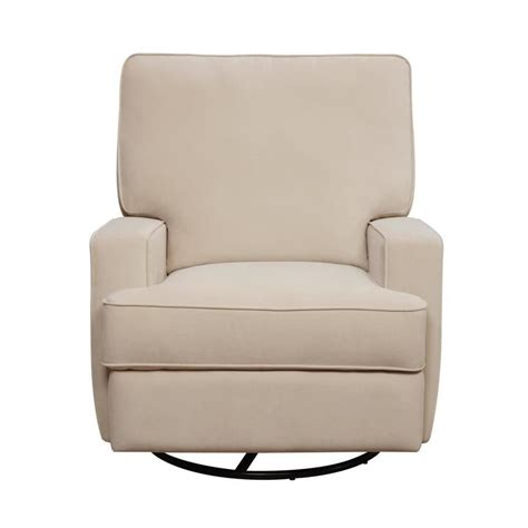 Giantex upholstered rocking chair with lumbar support, fabric padded seat and solid wood base, comfortable rocker for baby relax the kelcie nursery swivel glider chair and ottoman set, grey. DHP Rylan Beige Swivel Recliner Lowes.com in 2020 | Swivel ...