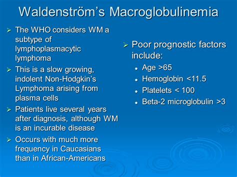 Part Ii Waldenstroms Macroglobulinemia Wm And Lymphoplasmacytic