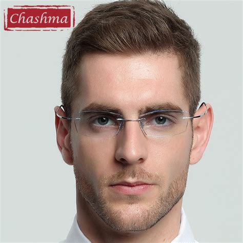Chashma Brand B Titanium Ultra Light Tint Glass Men Stylish Eye Glasses