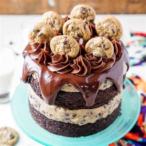 Add the brown sugar, vanilla, and salt. Chocolate Chip Cookie Dough Cake | i am baker