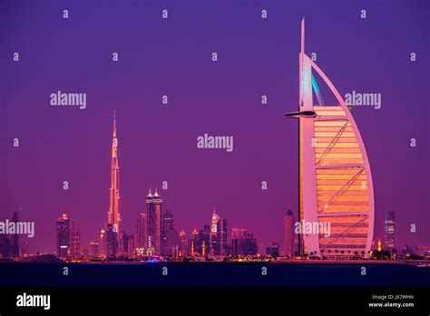 Dubai Skyline Marina United Arab Emirates Stock Photo Alamy