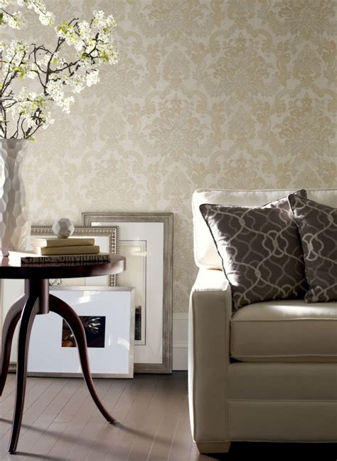 Stanwyck Wallpaper In Color Champagne From Fabricuts Gilded Glamour