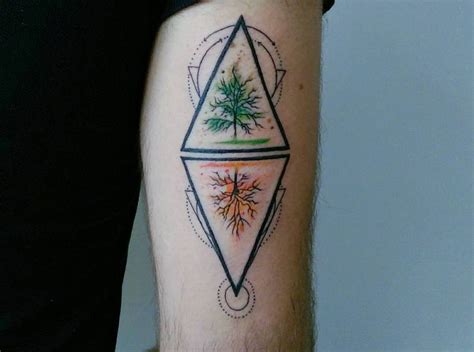 Geometric And Abstract Tattoos With A Splash Of Watercolor